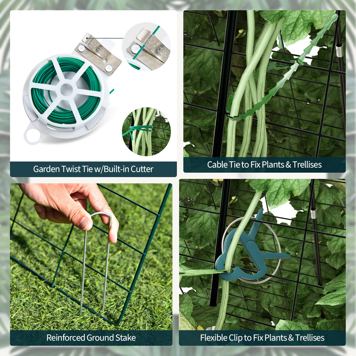 2 Pieces Foldable A-Frame Trellis Plant Supports, Green Plant Stands at Gallery Canada