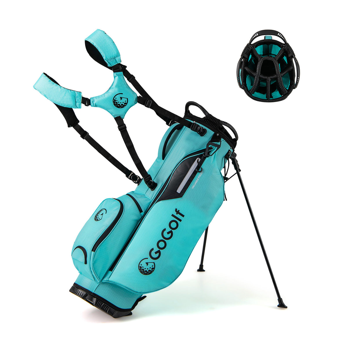 Lightweight Golf Stand Bag, 8 Way Top Dividers, 5 Zippered Pockets, Blue Golf Blue at Gallery Canada