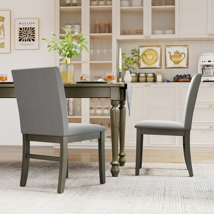 Upholstered Dining Chairs, Set Of 2, Rubber Wood Legs, High Back, Gray Dining Chairs at Gallery Canada