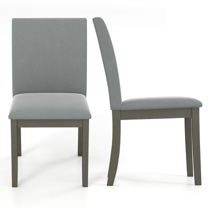 Upholstered Dining Chairs, Set Of 2, Rubber Wood Legs, High Back, Gray Dining Chairs Gray at Gallery Canada