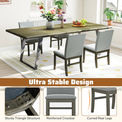 Upholstered Dining Chairs, Set Of 2, Rubber Wood Legs, High Back, Gray Dining Chairs at Gallery Canada