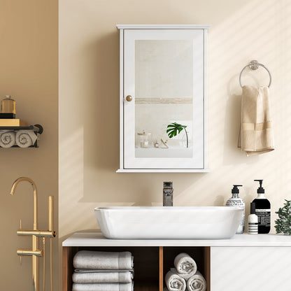 Bathroom Wall Cabinet, Single Mirror Door, White Wall Cabinets at Gallery Canada