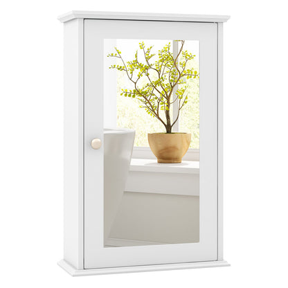 Bathroom Wall Cabinet, Single Mirror Door, White Wall Cabinets White at Gallery Canada
