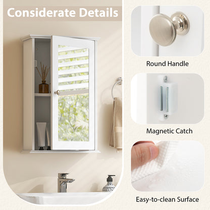 Bathroom Wall Cabinet, Single Mirror Door, White Wall Cabinets at Gallery Canada