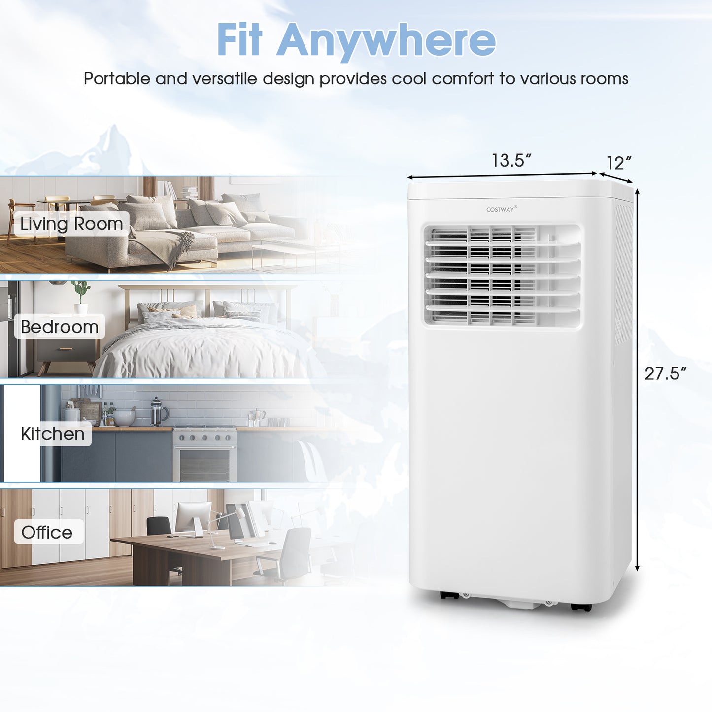 6000 BTU Portable Air Conditioner, Cools 250 Sq.Ft, White Portable Air Conditioners at Gallery Canada