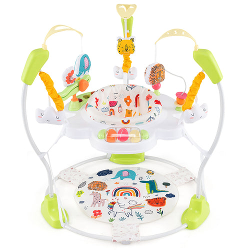 Baby Activity Center, Height Adjustable Bouncing Saucer With Toys, Yellow