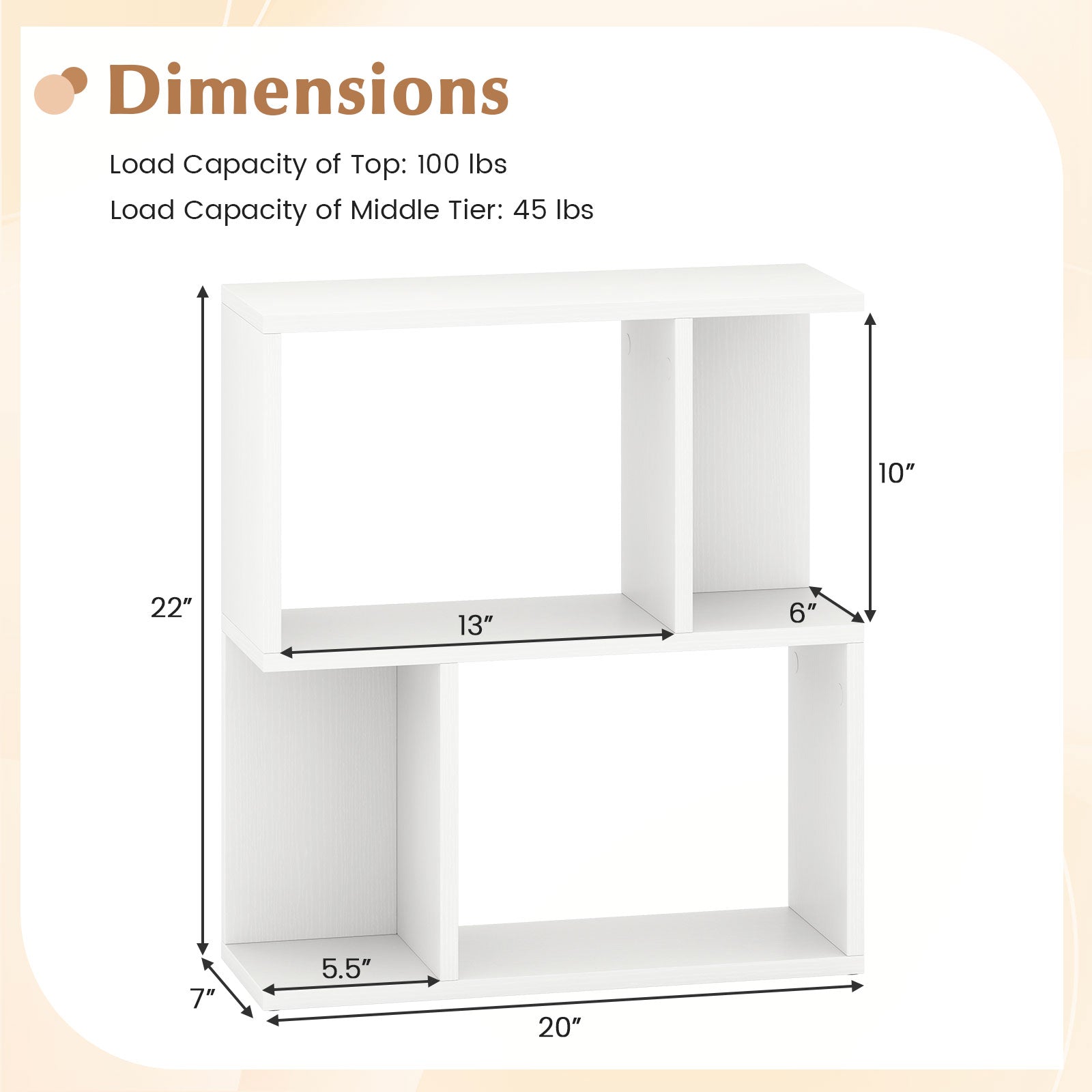3-Tier Bookshelf With Display Shelf, White Bookcases at Gallery Canada