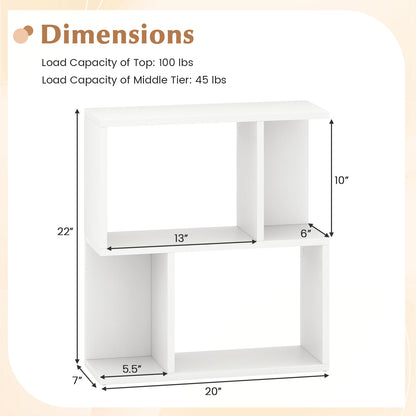 3-Tier Bookshelf With Display Shelf, White Bookcases at Gallery Canada