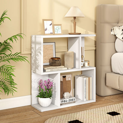 3-Tier Bookshelf With Display Shelf, White Bookcases at Gallery Canada