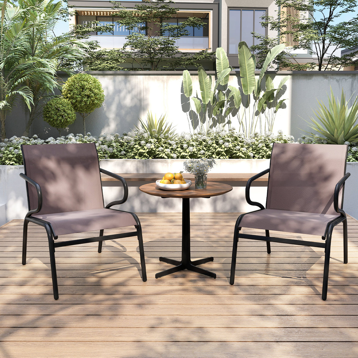 Modern Patio Chairs Set Of 2, Breathable Fabric Patio Conversation Sets at Gallery Canada