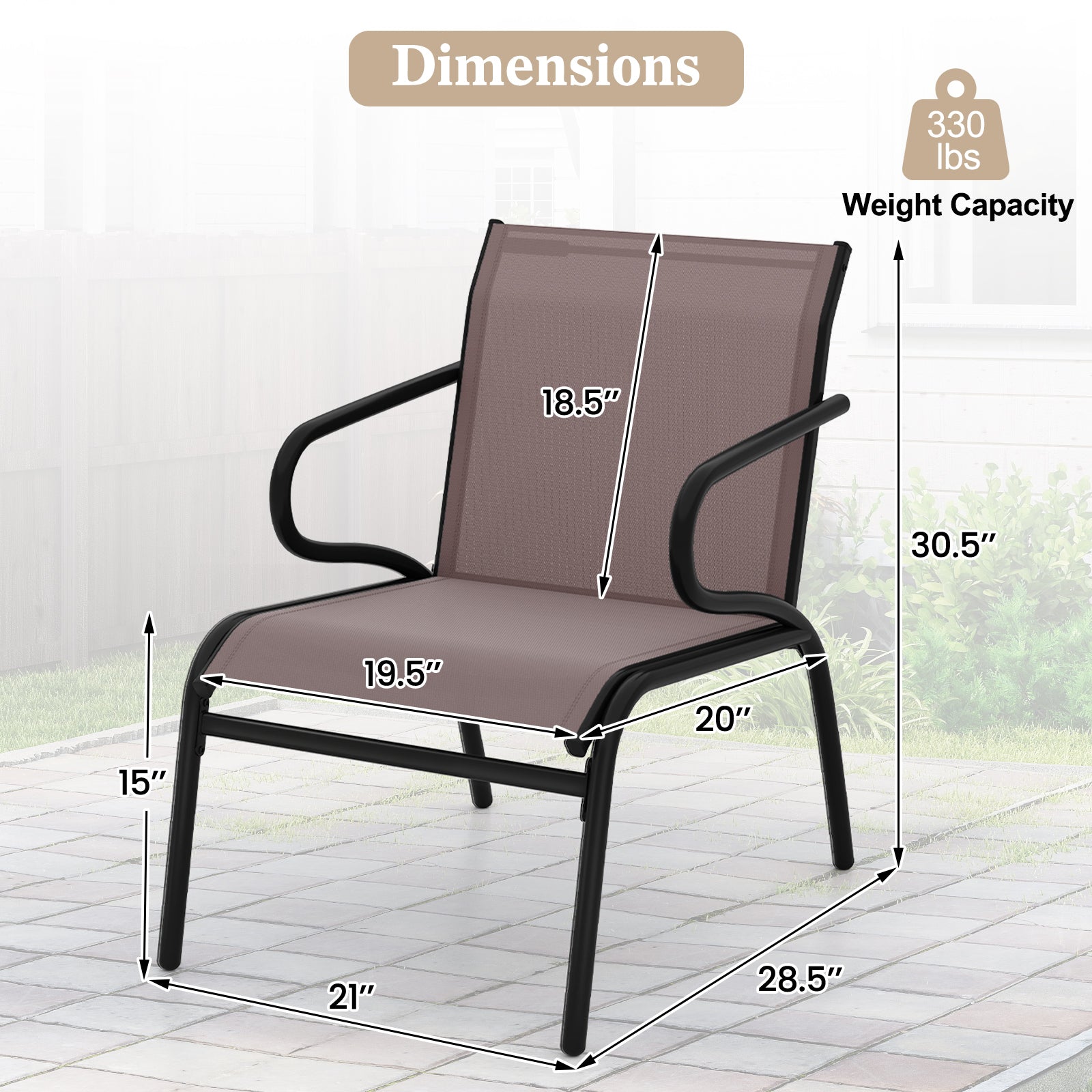 Modern Patio Chairs Set Of 2, Breathable Fabric Patio Conversation Sets at Gallery Canada