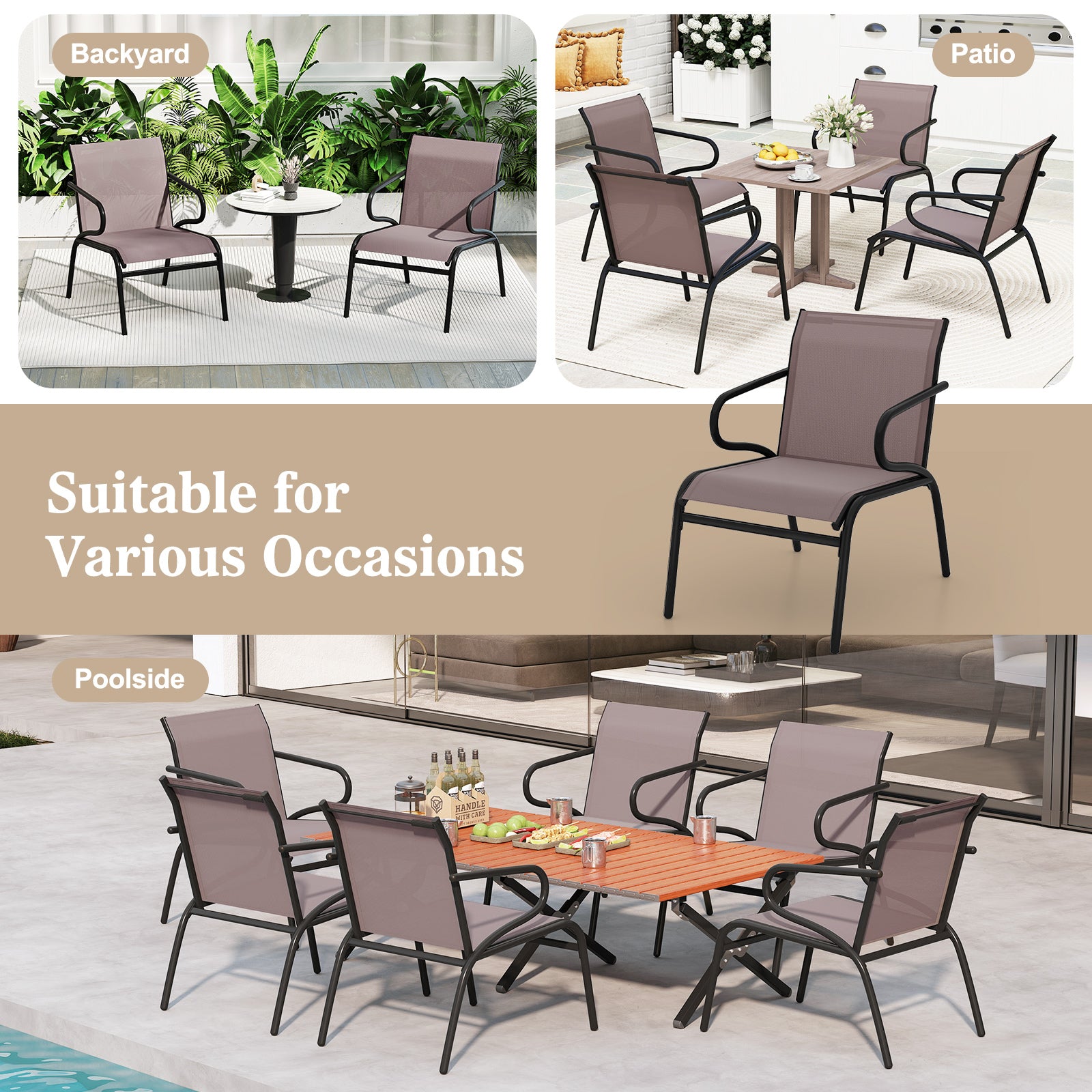 Modern Patio Chairs Set Of 2, Breathable Fabric Patio Conversation Sets at Gallery Canada