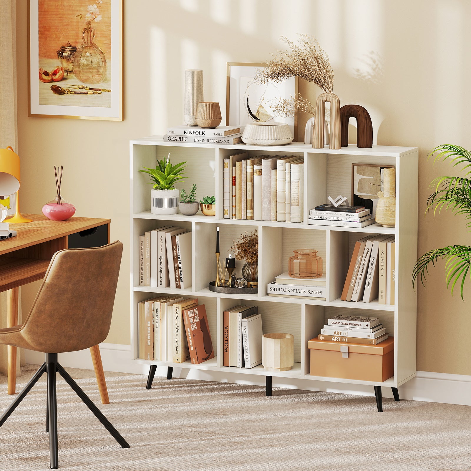 7/8/10-Cube Bookcase, 5 Tapered Metal Legs, 10 Cubes Bookcases at Gallery Canada