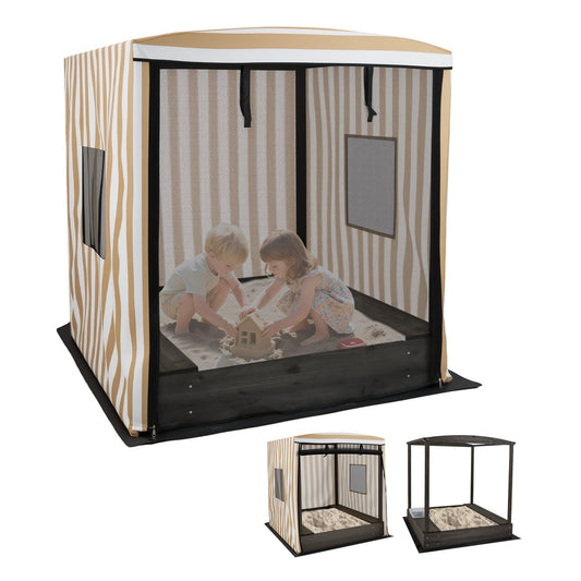 Wooden Sandbox With Canopy, For Children 3+ Years, Brown Sandboxes Brown at Gallery Canada