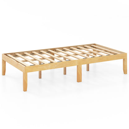 14 Inch Twin Wood Platform Bed Frame, Natural Simple Bed Frame at Gallery Canada