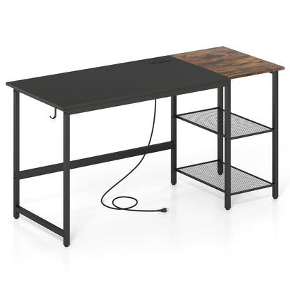 59 Inch Computer Desk With Removable Storage Shelves, Black Computer Desks at Gallery Canada