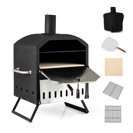 12 Inch Outdoor Pizza Oven With Pizza Stone, Black Outdoor Grills Black at Gallery Canada