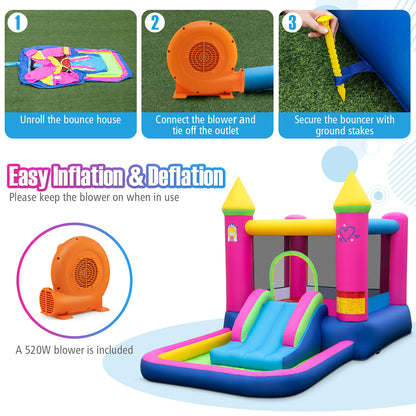 Inflatable Bounce House, Princess Bouncy Castle, 520W Blower Bounce House at Gallery Canada