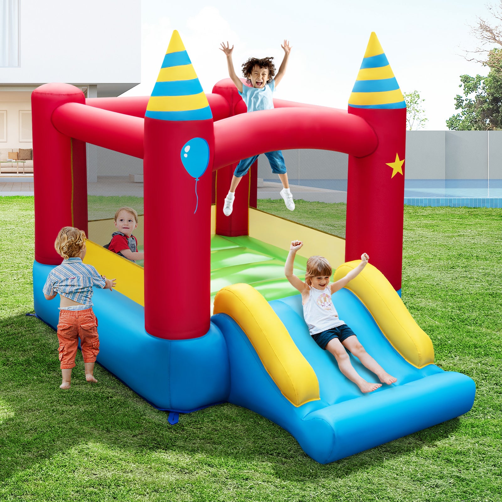 Inflatable Kids Bounce Castle, 480W Blower Bounce House at Gallery Canada