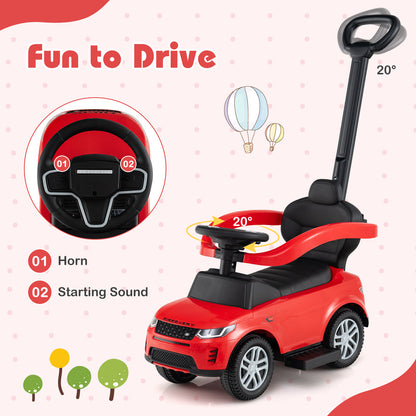 3 In 1 Push Car, Removable Handle, Guardrail, 18-36 Months, Red Push & Pedal Ride On Toys at Gallery Canada