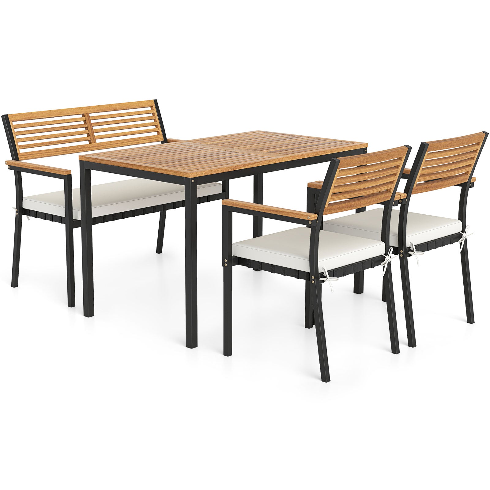 4-Piece Patio Furniture Set, Outdoor Dining Chair Set, White Patio Dining Sets at Gallery Canada
