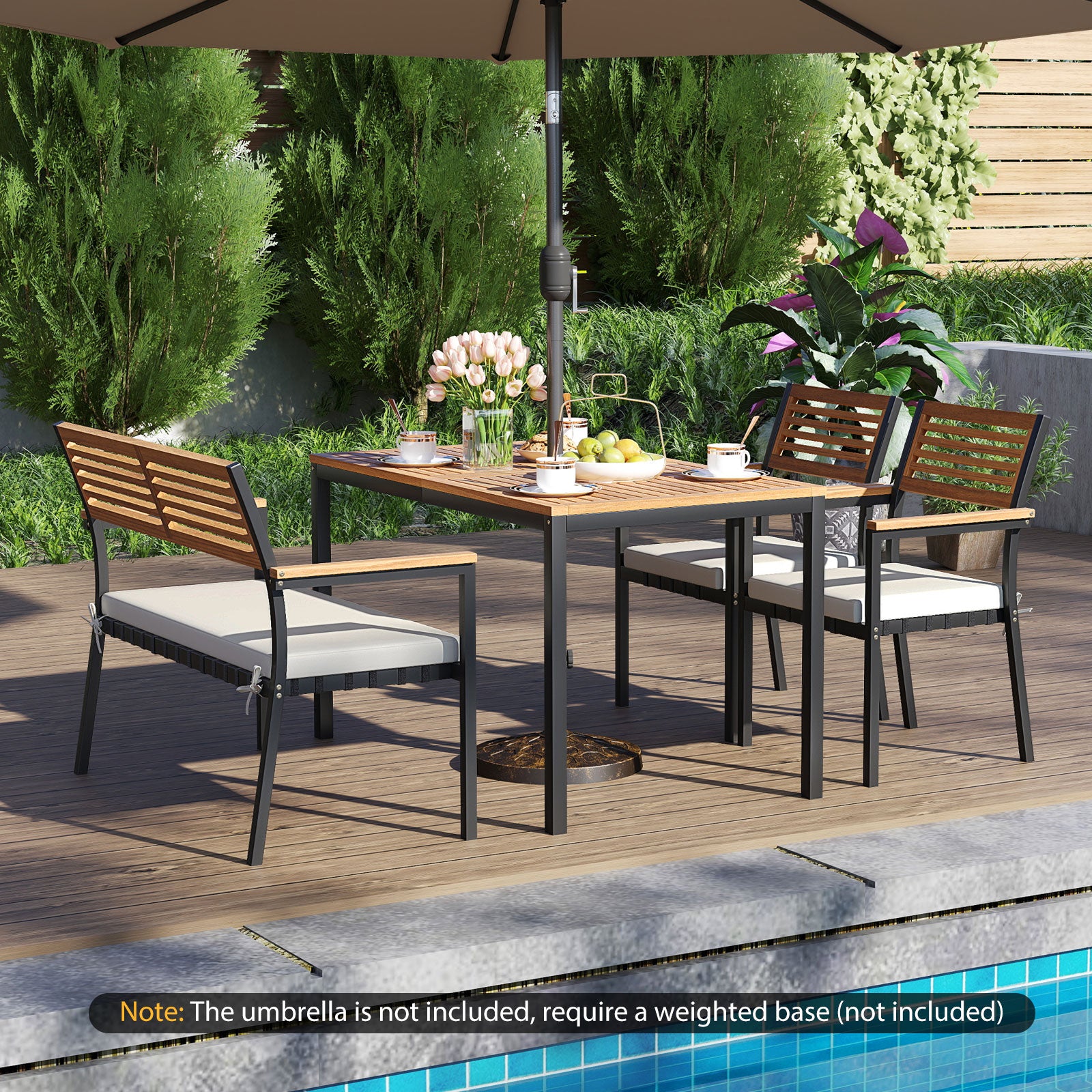 4-Piece Patio Furniture Set, Outdoor Dining Chair Set, White Patio Dining Sets at Gallery Canada