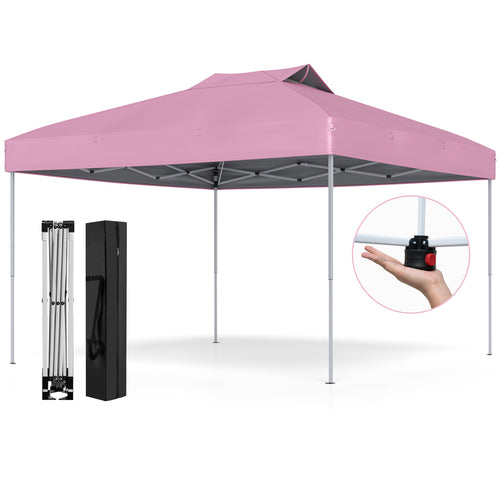 10 X 10 FT Foldable Patio Shelter Canopy Tent, Pink