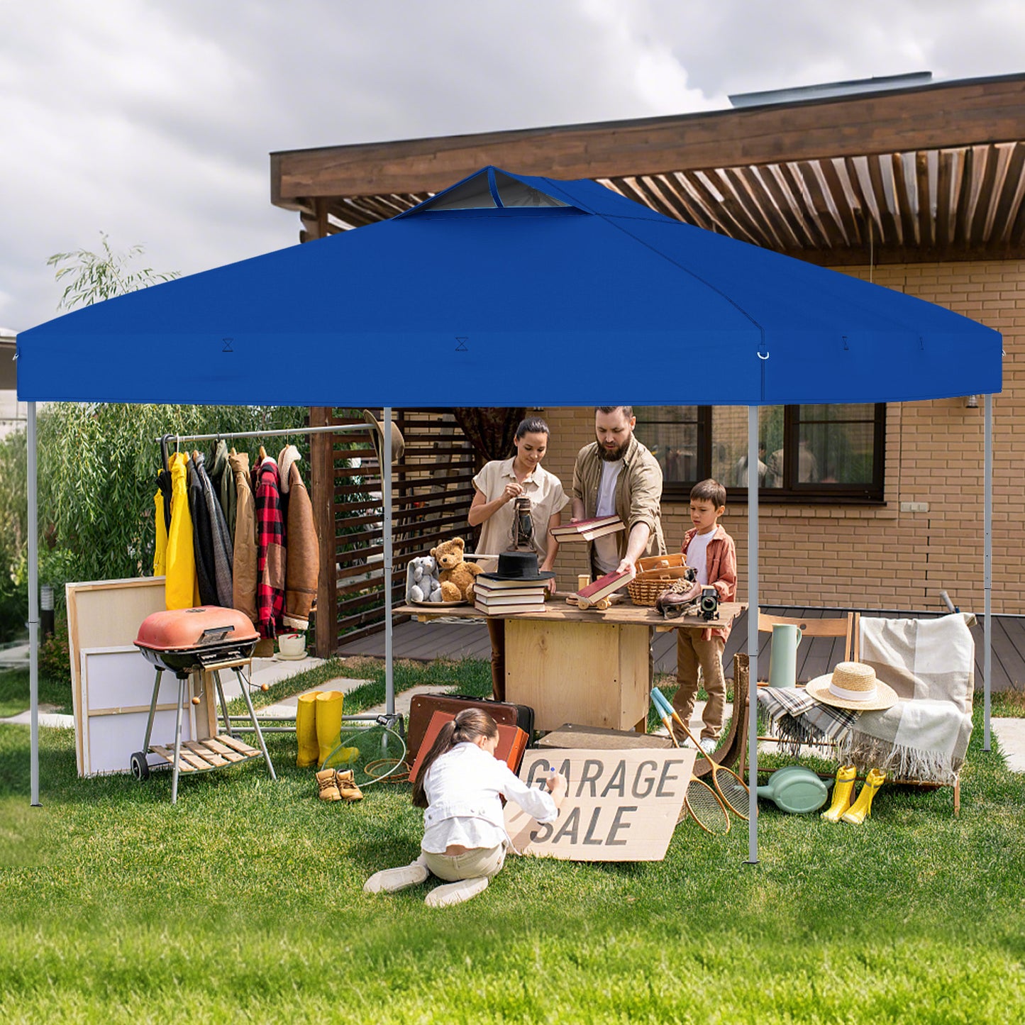 10 X 10 FT Foldable Outdoor Patio Shelter Canopy Tent, Blue Canopies at Gallery Canada