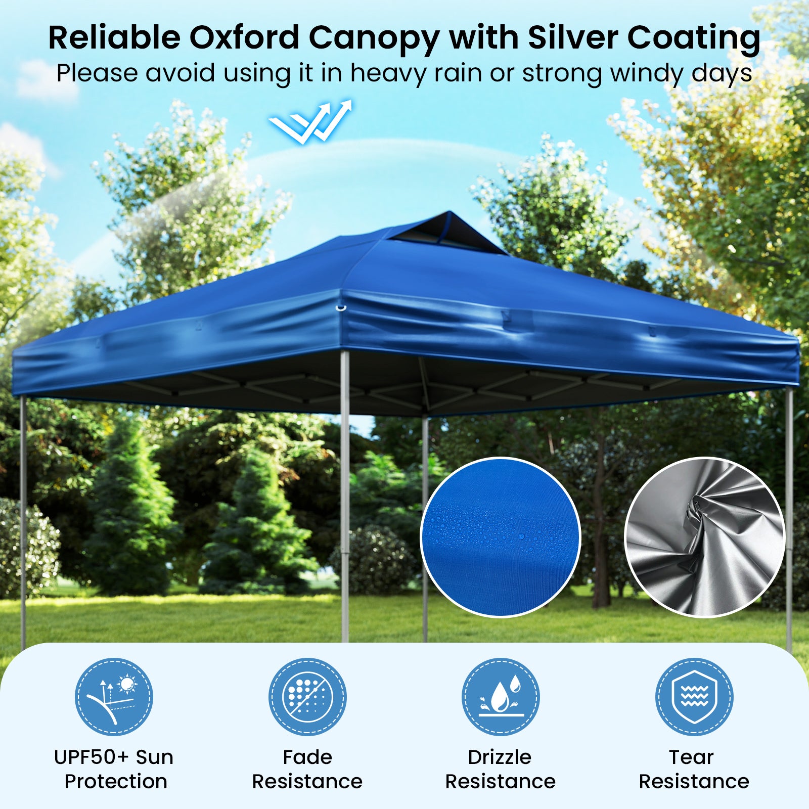 10 X 10 FT Foldable Outdoor Patio Shelter Canopy Tent, Blue Canopies at Gallery Canada