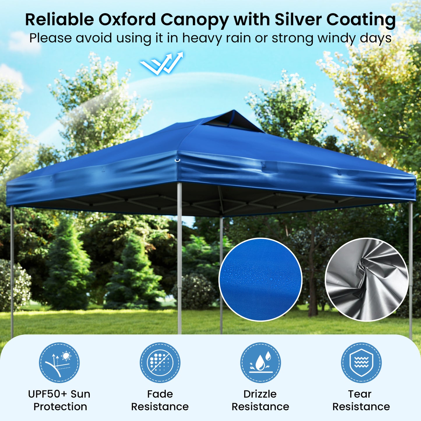 10 X 10 FT Foldable Outdoor Patio Shelter Canopy Tent, Blue Canopies at Gallery Canada