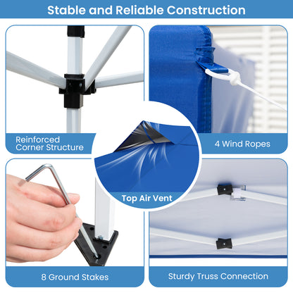 10 X 10 FT Foldable Outdoor Patio Shelter Canopy Tent, Blue Canopies at Gallery Canada