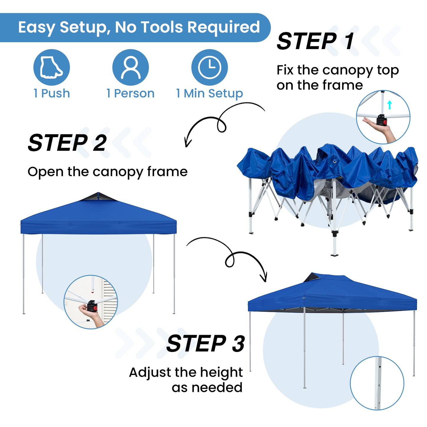 10 X 10 FT Foldable Outdoor Patio Shelter Canopy Tent, Blue Canopies at Gallery Canada