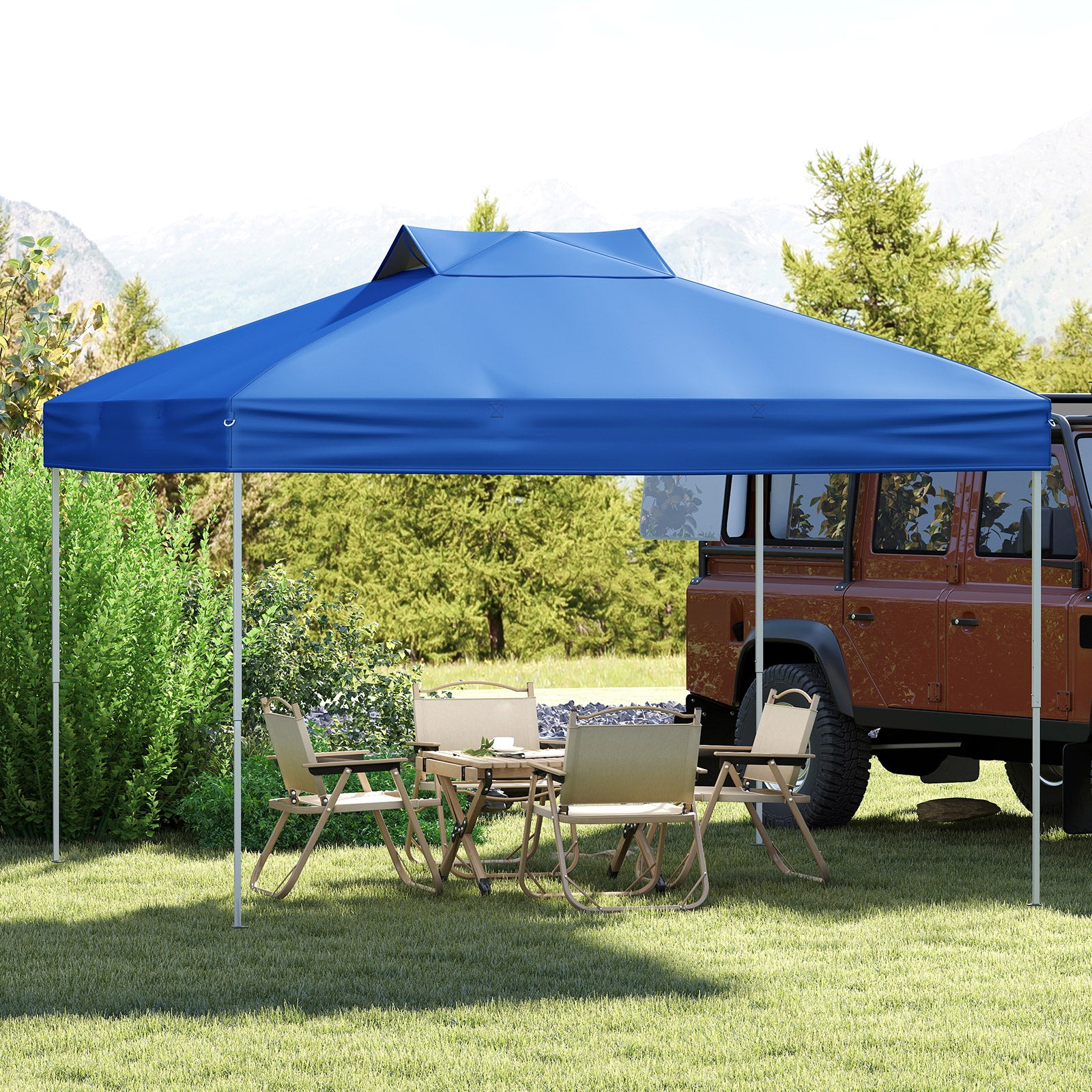 10 X 10 FT Foldable Outdoor Patio Shelter Canopy Tent, Blue Canopies at Gallery Canada