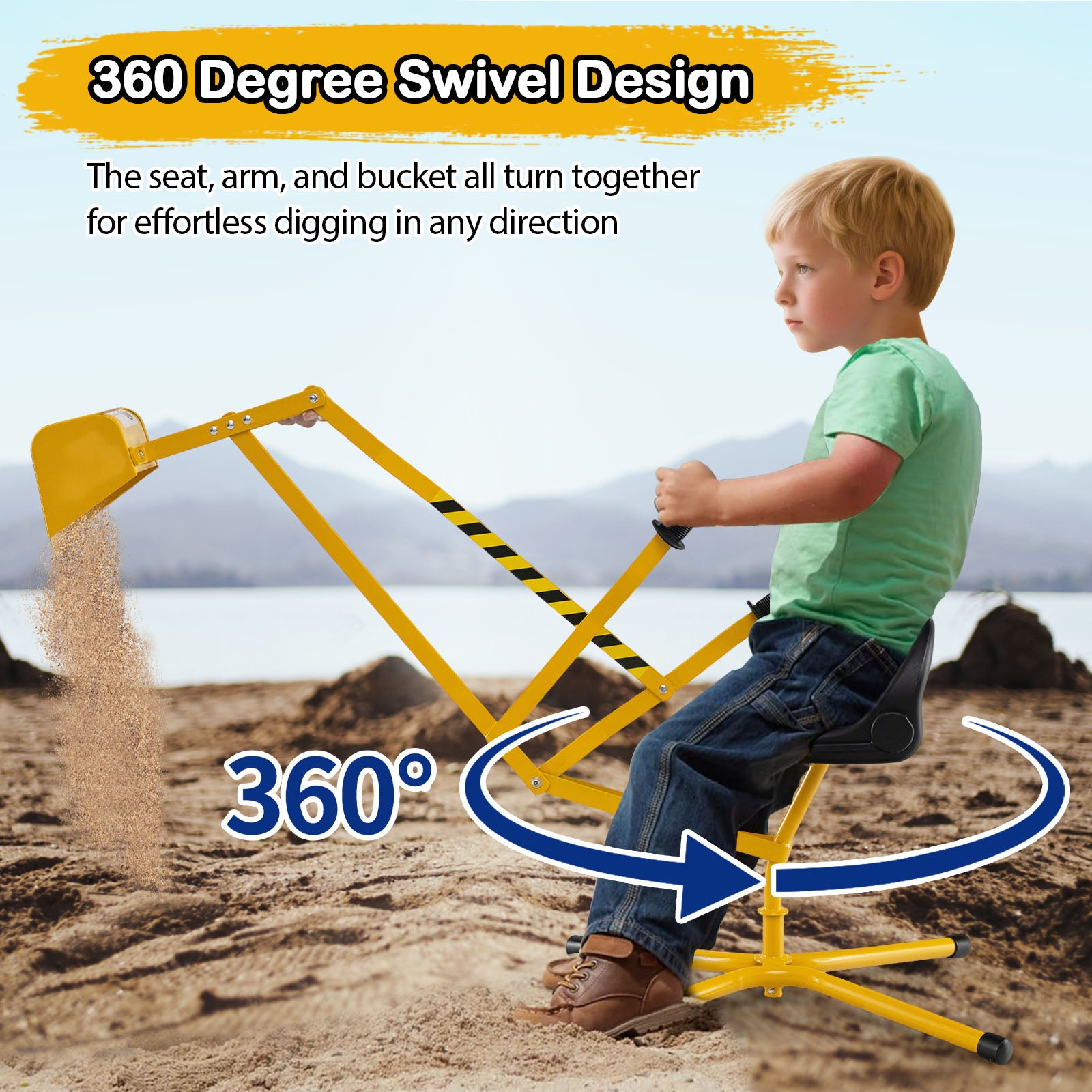 Sand Digger With 2-Handed Controls, Flexible Shovel, For Kids 3+ Years, Yellow Sandboxes at Gallery Canada