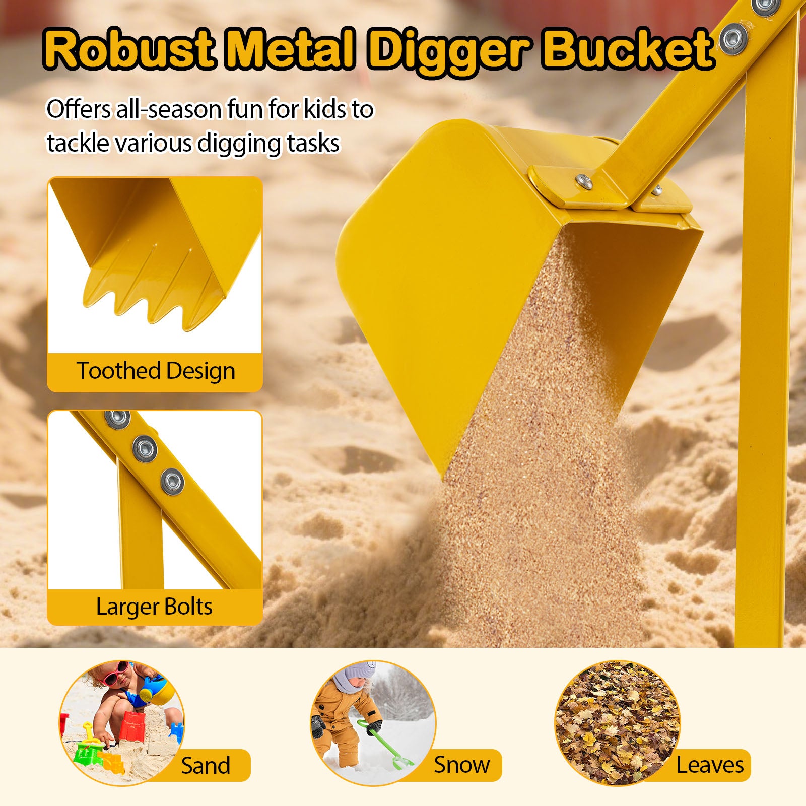 Sand Digger With 2-Handed Controls, Flexible Shovel, For Kids 3+ Years, Yellow Sandboxes at Gallery Canada