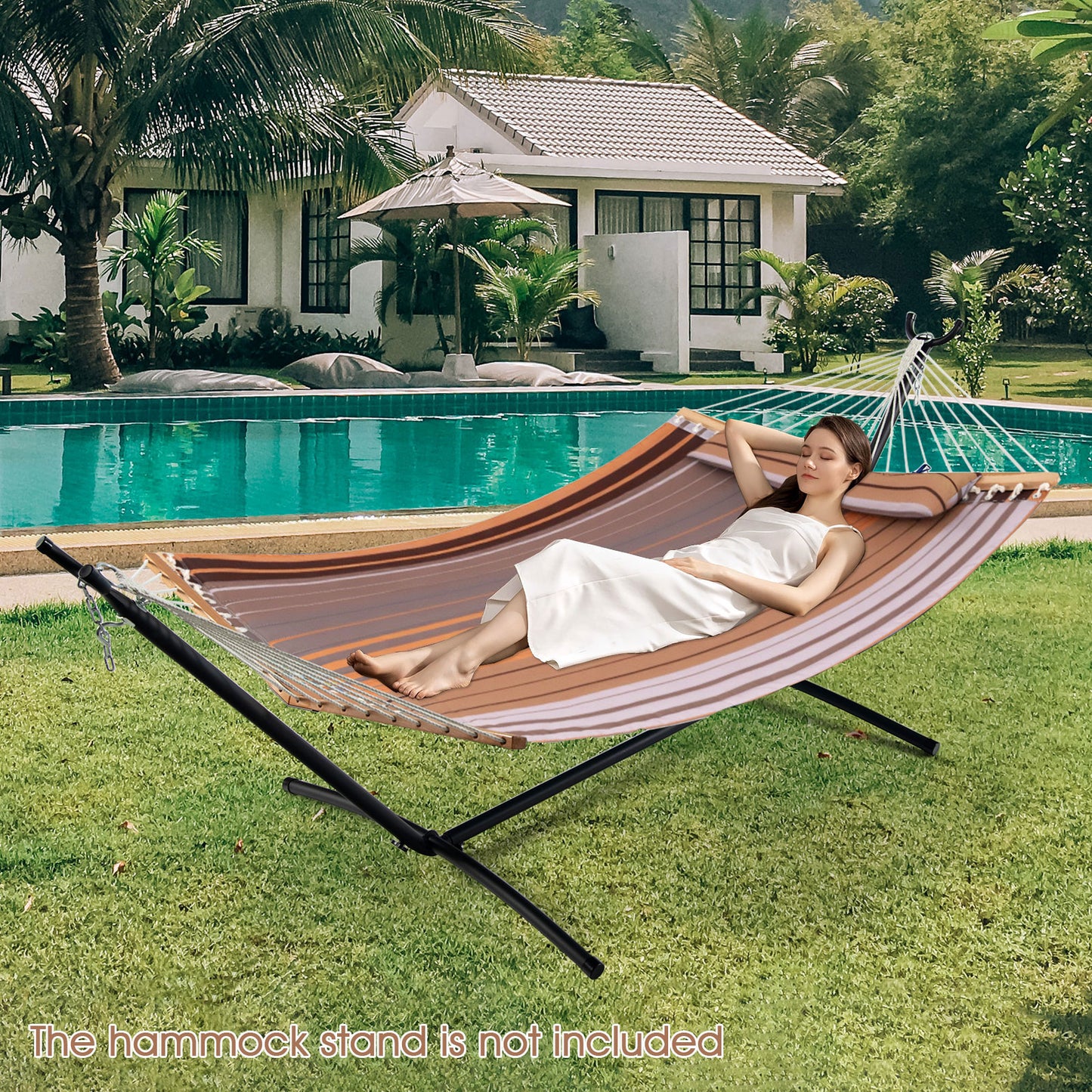 Foldable Patio Hammock Swing Chair Bed, Brown Hammocks at Gallery Canada