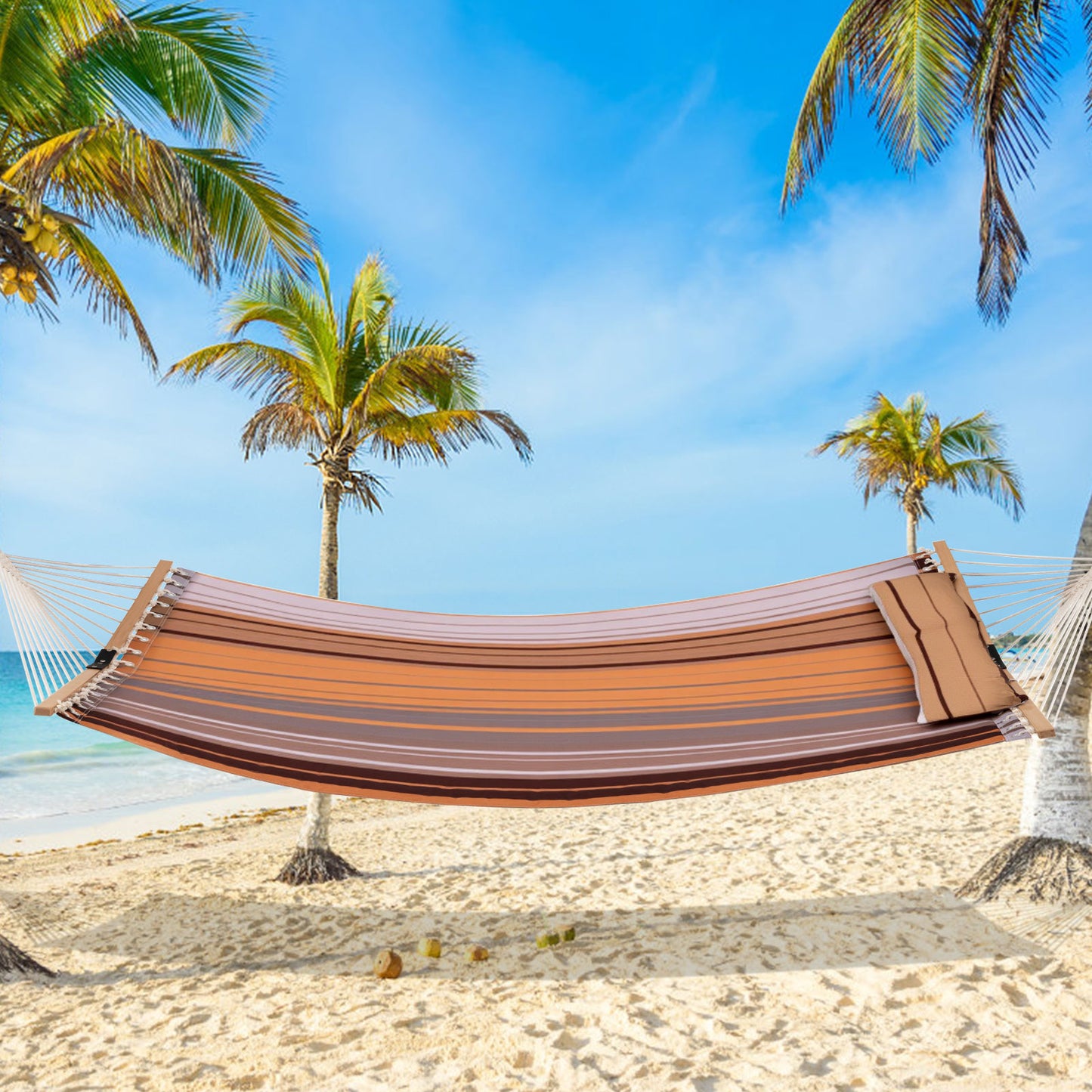 Foldable Patio Hammock Swing Chair Bed, Brown Hammocks at Gallery Canada