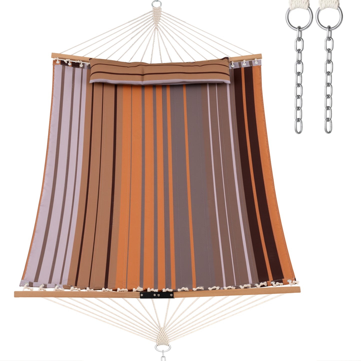 Foldable Patio Hammock Swing Chair Bed, Brown Hammocks Brown at Gallery Canada
