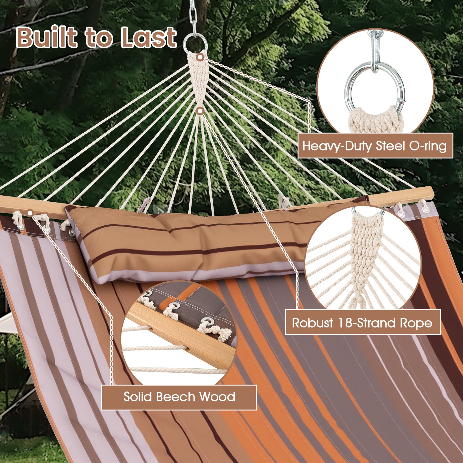 Foldable Patio Hammock Swing Chair Bed, Brown Hammocks at Gallery Canada