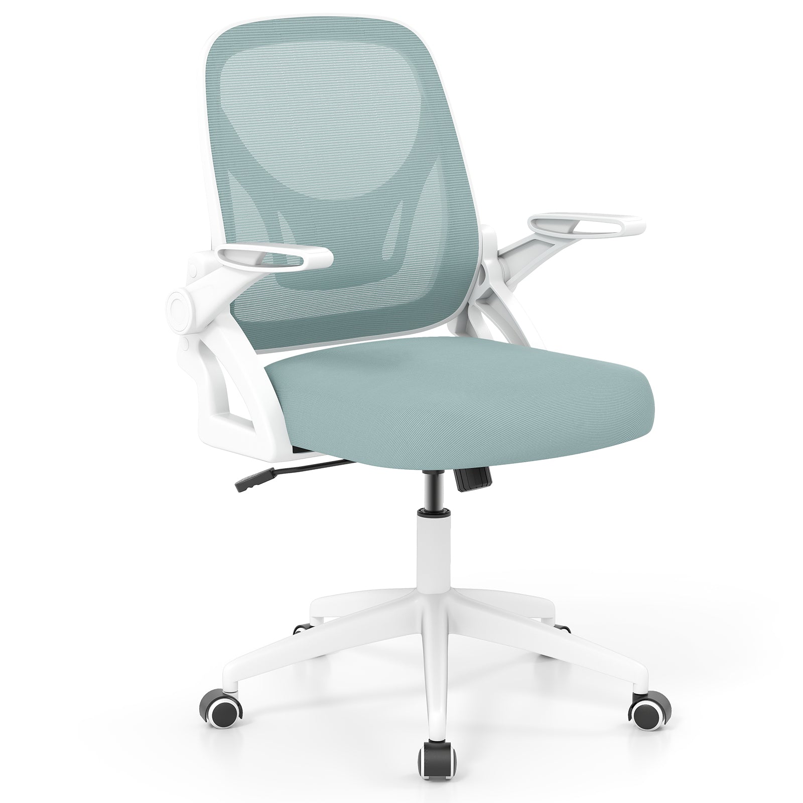 Ergonomic Computer Desk Chair, Lumbar Support, Flip-Up Arms, Light Blue Ergonomic Chairs at Gallery Canada