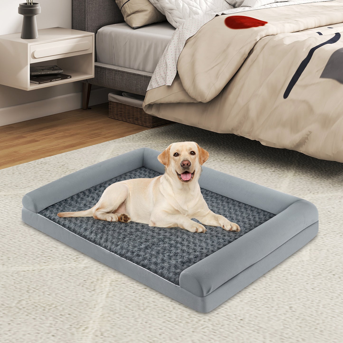 Orthopedic Foam Dog Bed, Large Dog Sofa Couch, XL, Gray Dog Kennels at Gallery Canada