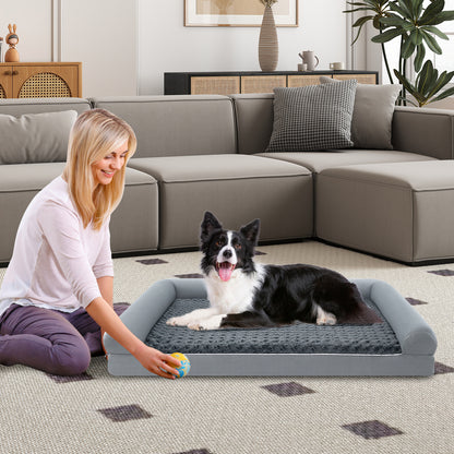 Orthopedic Foam Dog Bed, Large Dog Sofa Couch, XL, Gray Dog Kennels at Gallery Canada