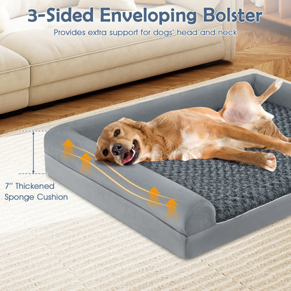 Orthopedic Foam Dog Bed, Large Dog Sofa Couch, XL, Gray Dog Kennels at Gallery Canada