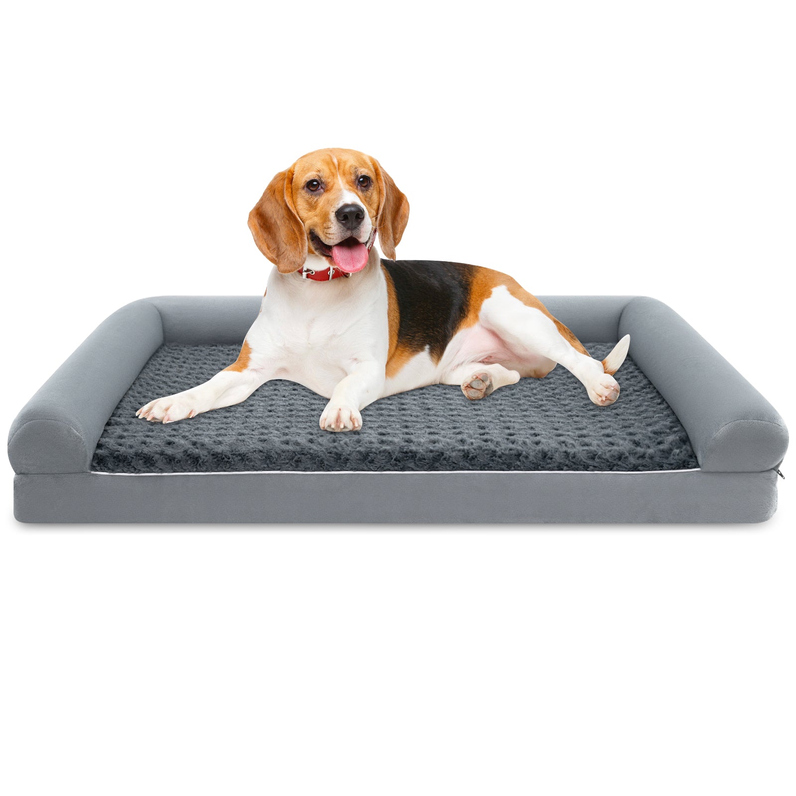 Orthopedic Foam Dog Bed, Large Dog Sofa Couch, Removable Cover, L, Gray Dog Kennels Gray at Gallery Canada