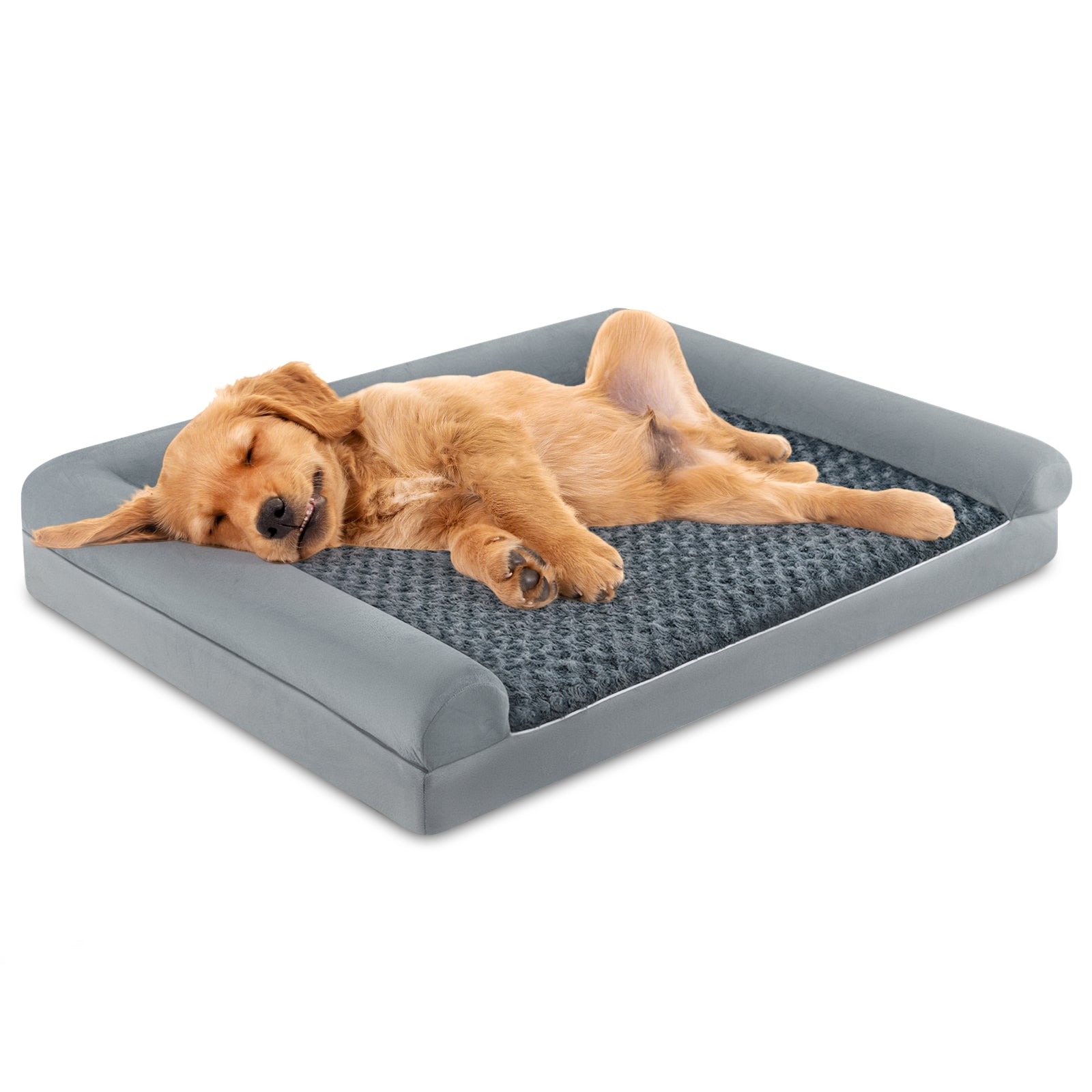 Orthopedic Foam Dog Bed, Large Dog Sofa Couch, Removable Cover, L, Gray Dog Kennels at Gallery Canada