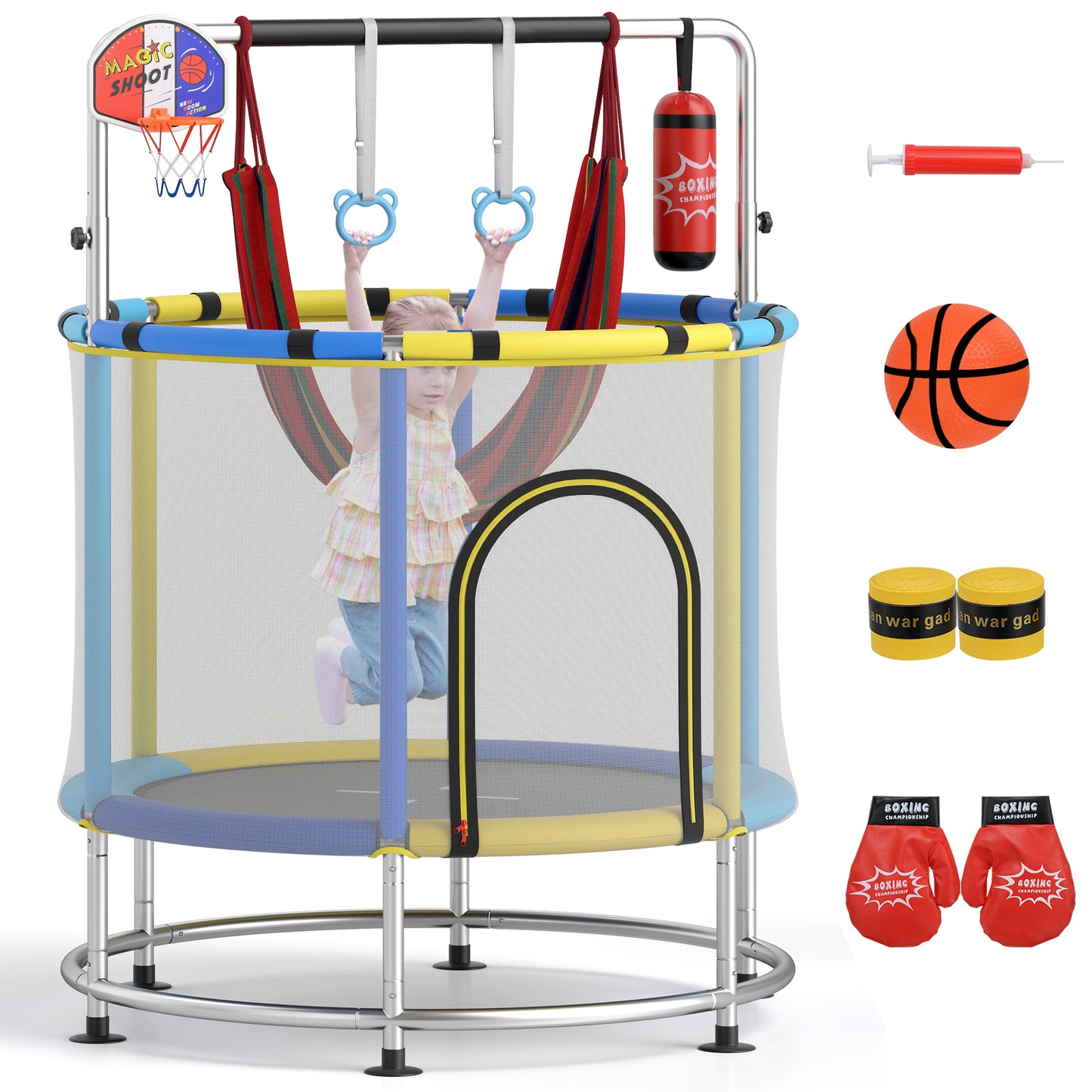 55" Kids Trampoline For 3-6 Years Old, Navy Trampolines at Gallery Canada
