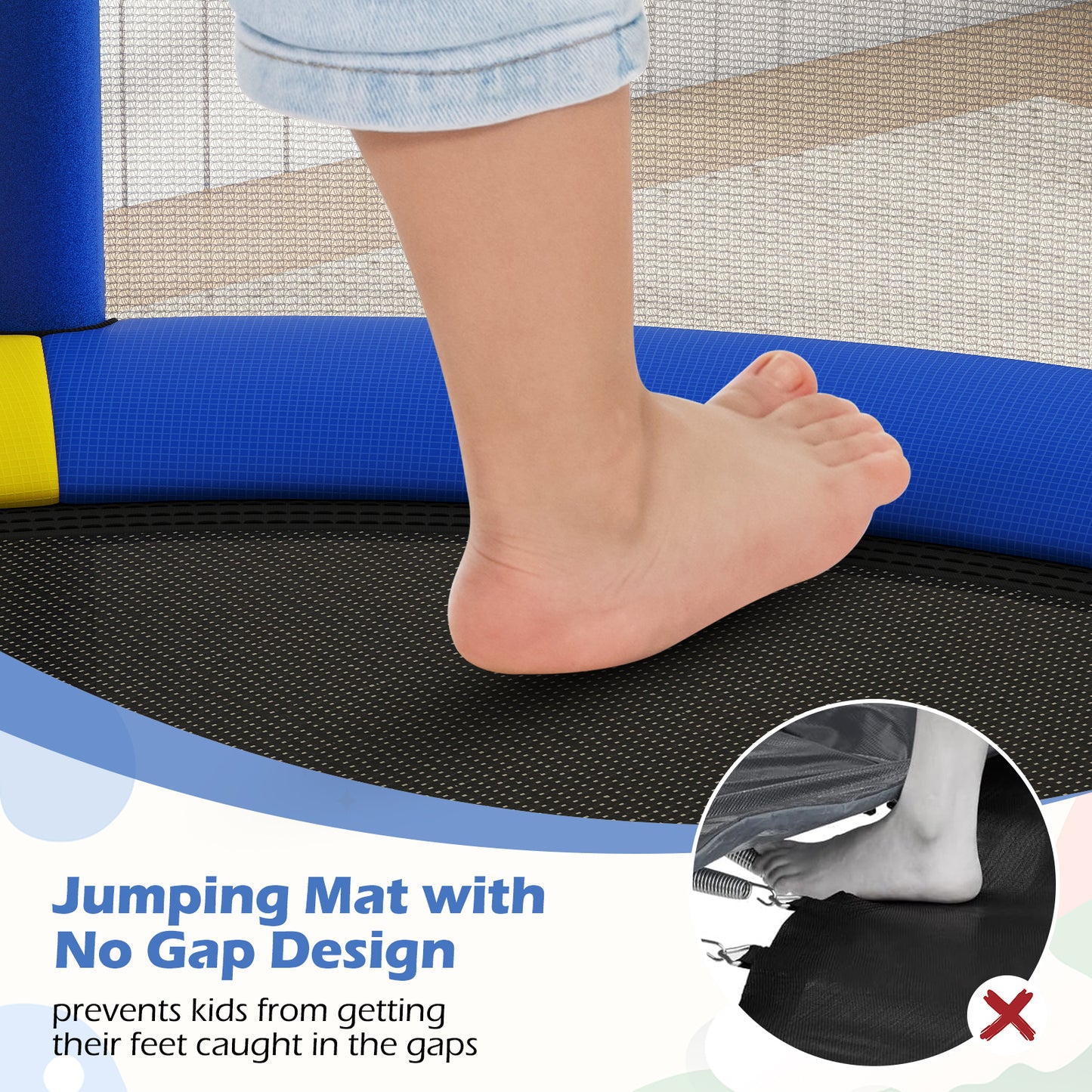 55" Kids Trampoline For 3-6 Years Old, Navy Trampolines at Gallery Canada