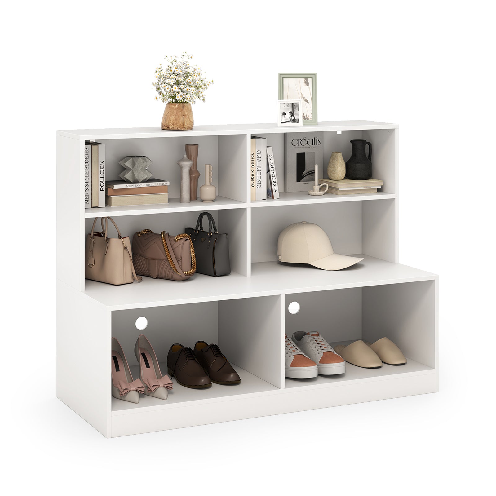 Shoe Cabinet, 2 Anti-Tipping Kits, White Shoe Racks & Storage Benches White at Gallery Canada