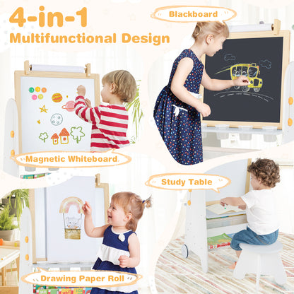 4-in-1 Toddler Activity Table, Magnetic Whiteboard, Chalk Board, Gray Art Easels at Gallery Canada