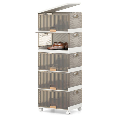 3/4/5/6-Cube Stackable Storage Bins, Detachable Wheels, 5 Cube, White Shoe Racks & Storage Benches White at Gallery Canada